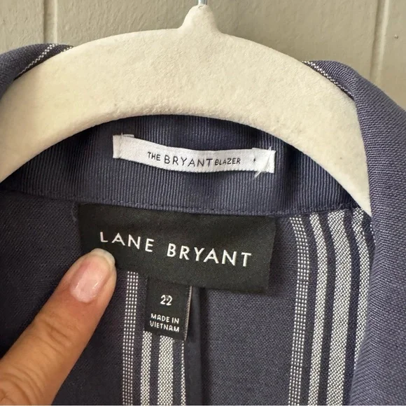 Lane Bryant The Bryant Linen Blend Blazer Jacket Plus Size 22 Blue Academia Work - Picture 4 of 11
